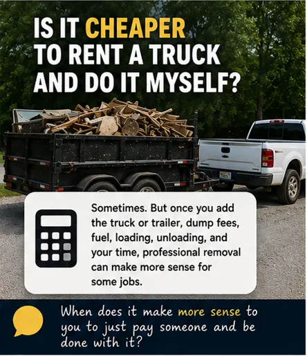 Is it cheaper to rent a truck and do it myself? — Let's talk Junk Removal. Got question about junk removal and how it works?