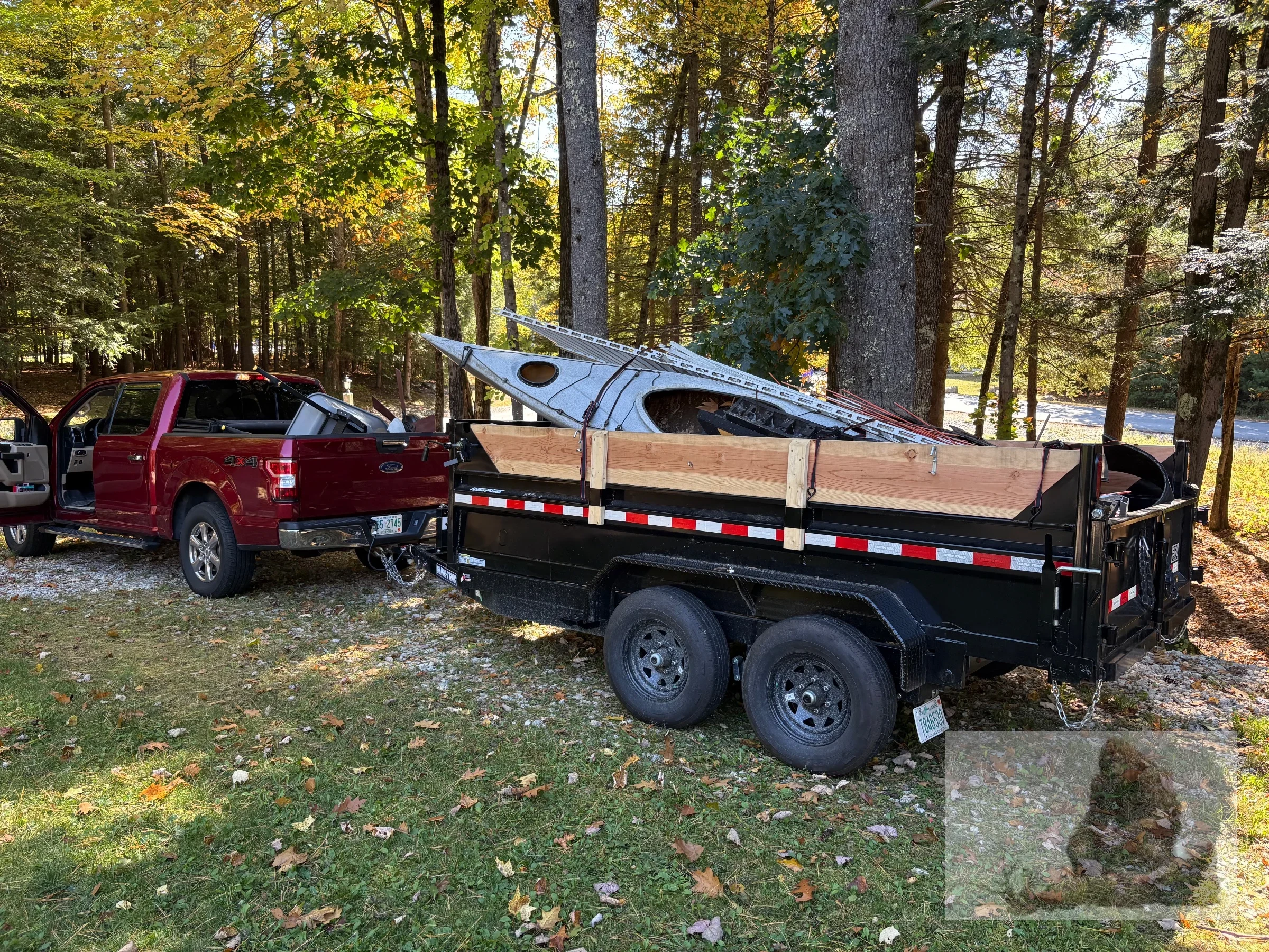 Loaded up with old Kayak, Fencing, railing, and many other items that needed removing.